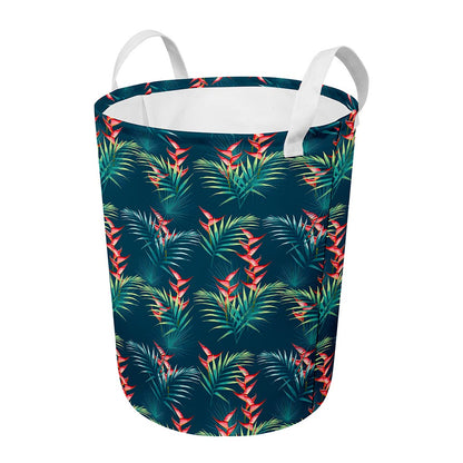 Tropical Plants Hawaii Pattern Print Round Laundry Basket