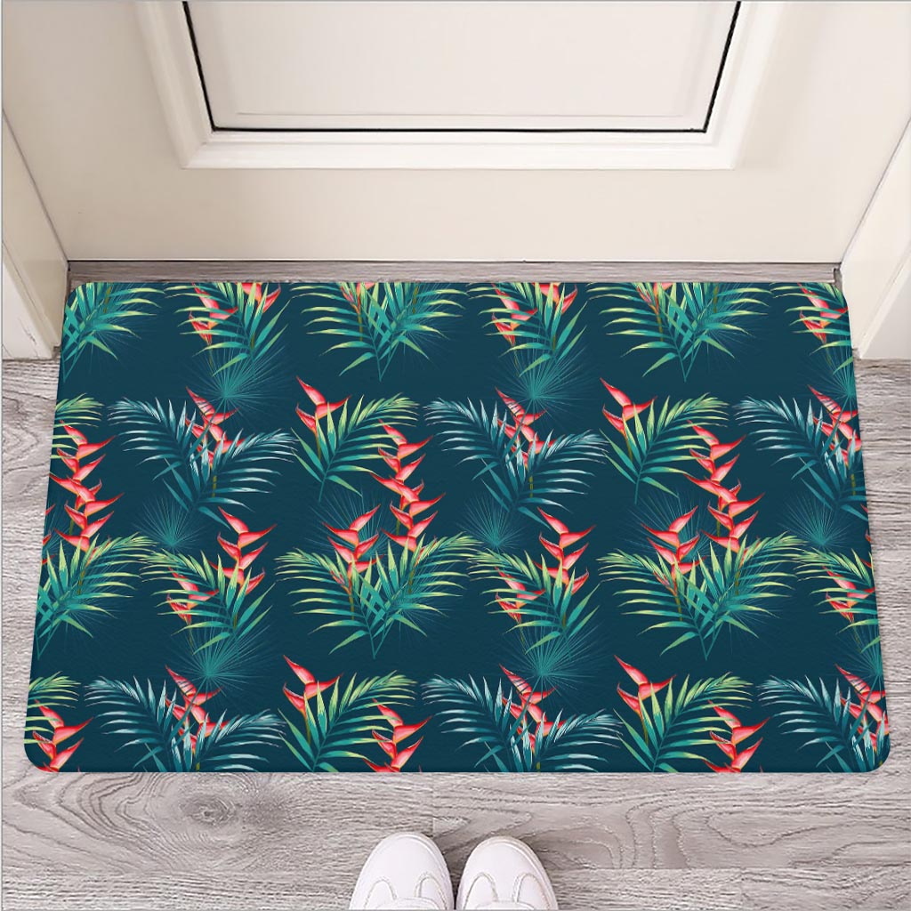 Tropical Plants Hawaii Pattern Print Rubber Doormat