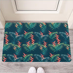 Tropical Plants Hawaii Pattern Print Rubber Doormat