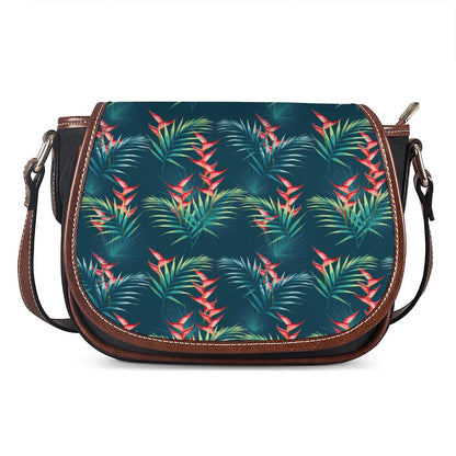 Tropical Plants Hawaii Pattern Print Saddle Bag