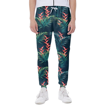 Tropical Plants Hawaii Pattern Print Scuba Joggers