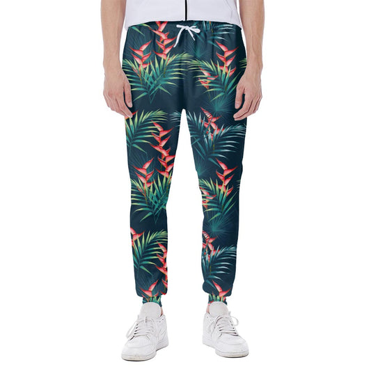 Tropical Plants Hawaii Pattern Print Scuba Joggers