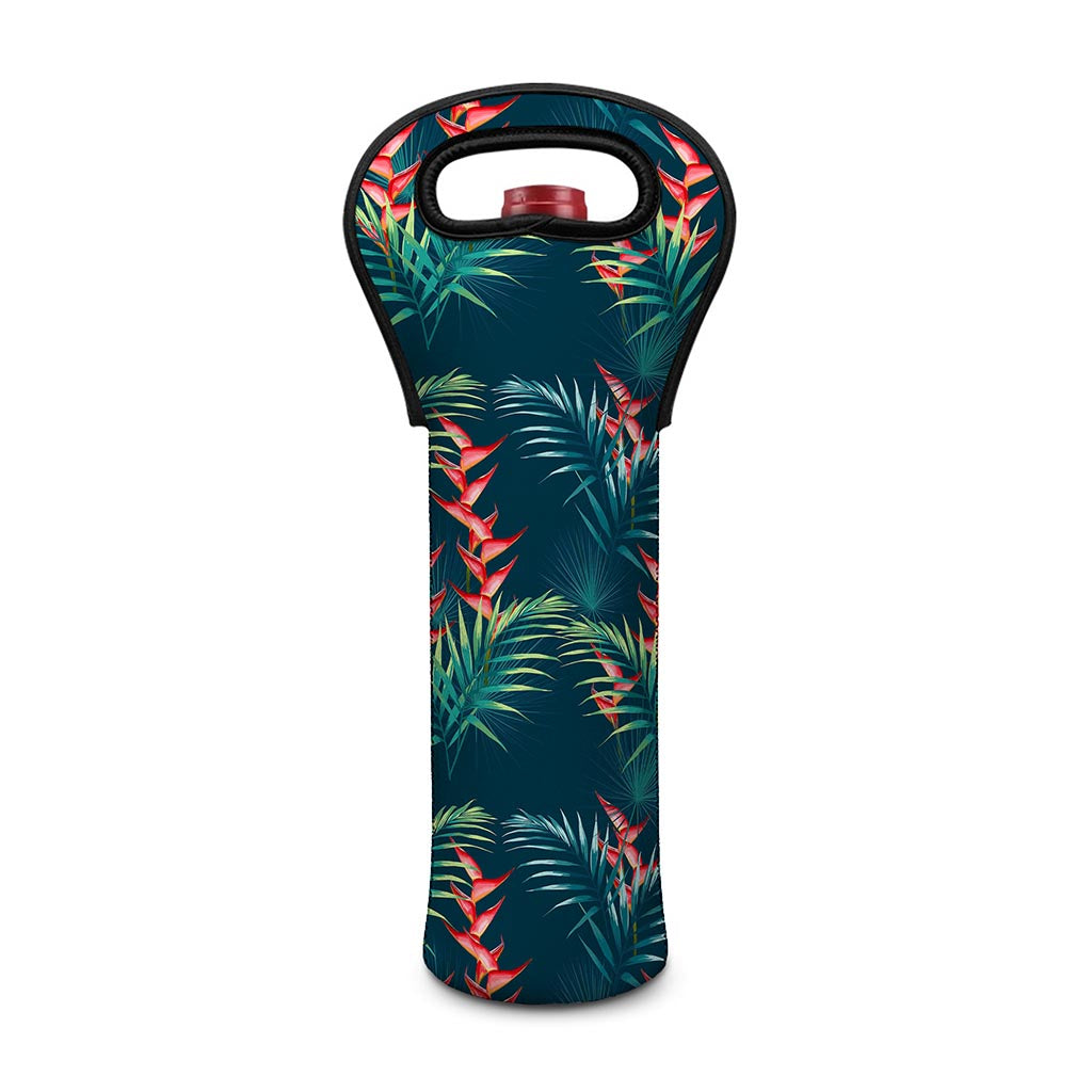 Tropical Plants Hawaii Pattern Print Single Neoprene Wine Tote
