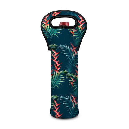 Tropical Plants Hawaii Pattern Print Single Neoprene Wine Tote