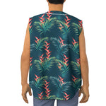 Tropical Plants Hawaii Pattern Print Sleeveless Baseball Jersey