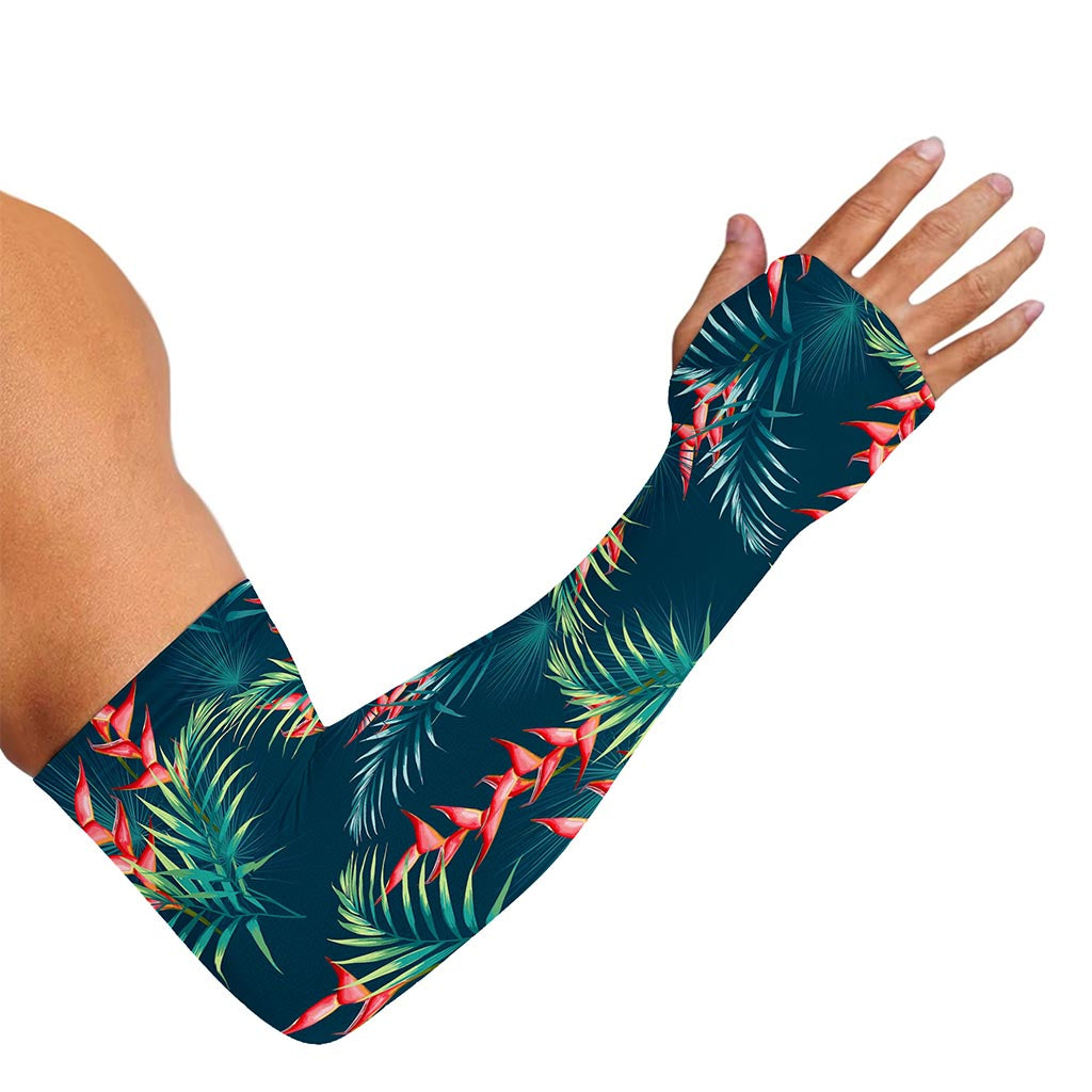Tropical Plants Hawaii Pattern Print Sun Protection Arm Sleeves
