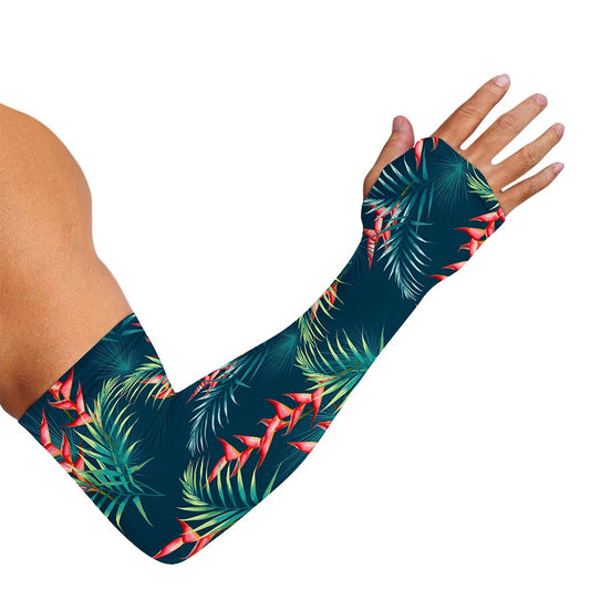 Tropical Plants Hawaii Pattern Print Sun Protection Arm Sleeves