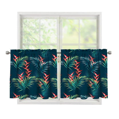 Tropical Plants Hawaii Pattern Print Tier Curtains