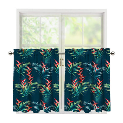 Tropical Plants Hawaii Pattern Print Tier Curtains