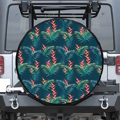 Tropical Plants Hawaii Pattern Print Tire Cover