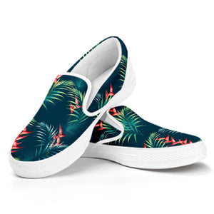 Tropical Plants Hawaii Pattern Print White Slip On Sneakers