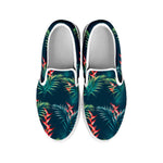 Tropical Plants Hawaii Pattern Print White Slip On Sneakers