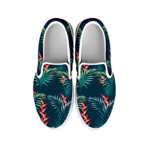 Tropical Plants Hawaii Pattern Print White Slip On Sneakers