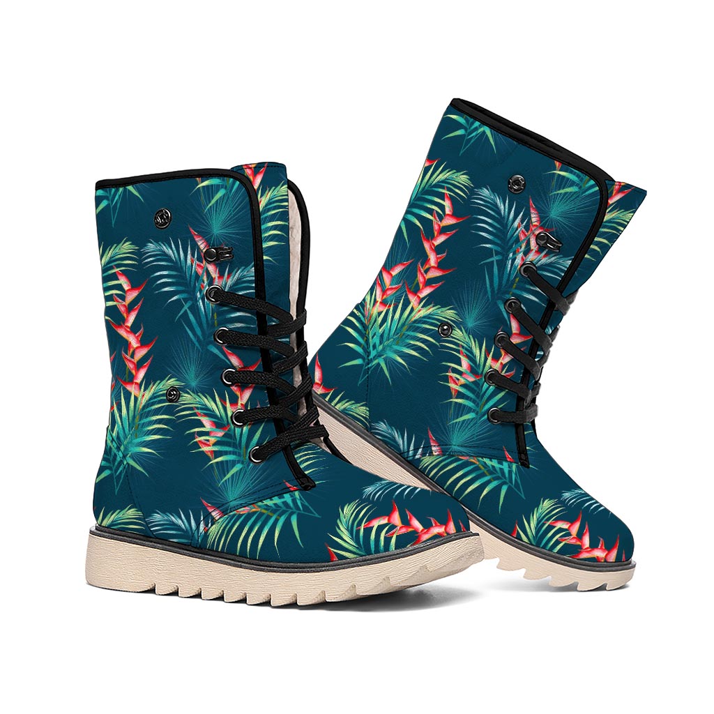 Tropical Plants Hawaii Pattern Print Winter Boots