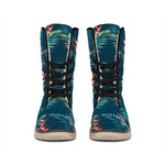 Tropical Plants Hawaii Pattern Print Winter Boots