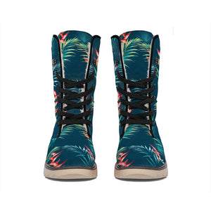 Tropical Plants Hawaii Pattern Print Winter Boots