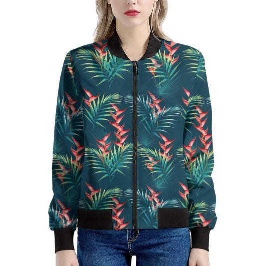 Tropical Plants Hawaii Pattern Print Women's Bomber Jacket