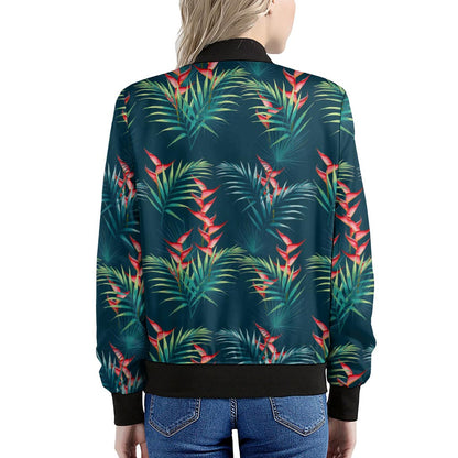 Tropical Plants Hawaii Pattern Print Women's Bomber Jacket