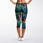 Tropical Plants Hawaii Pattern Print Women's Capri Leggings