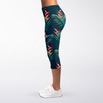 Tropical Plants Hawaii Pattern Print Women's Capri Leggings