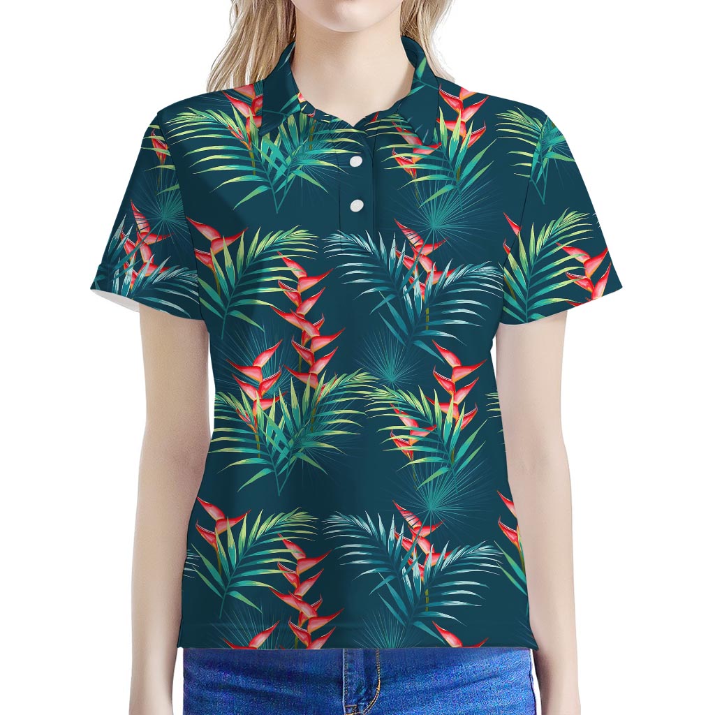 Tropical Plants Hawaii Pattern Print Women's Polo Shirt