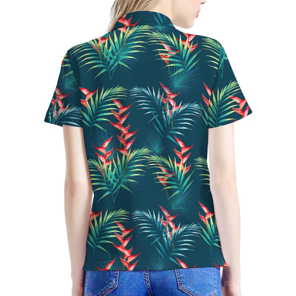 Tropical Plants Hawaii Pattern Print Women's Polo Shirt