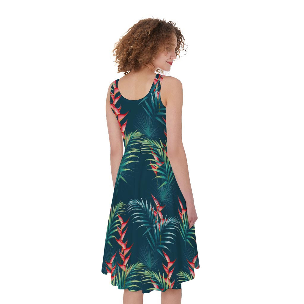 Tropical Plants Hawaii Pattern Print Women's Sleeveless Dress