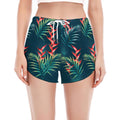 Tropical Plants Hawaii Pattern Print Women's Split Running Shorts