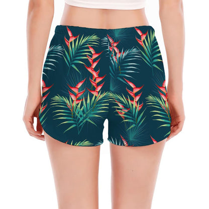 Tropical Plants Hawaii Pattern Print Women's Split Running Shorts