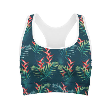 Tropical Plants Hawaii Pattern Print Women's Sports Bra