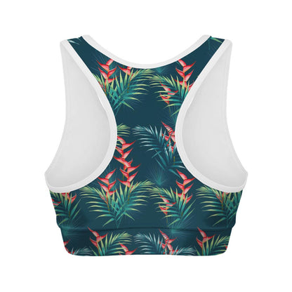 Tropical Plants Hawaii Pattern Print Women's Sports Bra