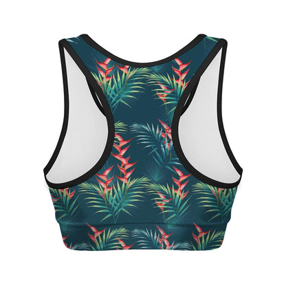 Tropical Plants Hawaii Pattern Print Women's Sports Bra