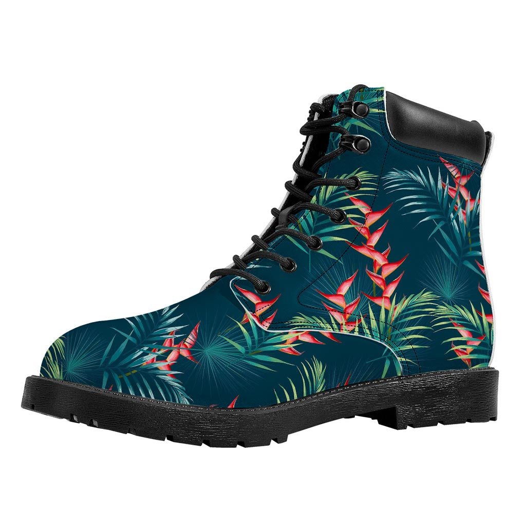 Tropical Plants Hawaii Pattern Print Work Boots