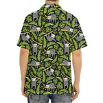 Tropical Sloth Pattern Print Aloha Shirt