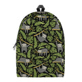 Tropical Sloth Pattern Print School Backpack