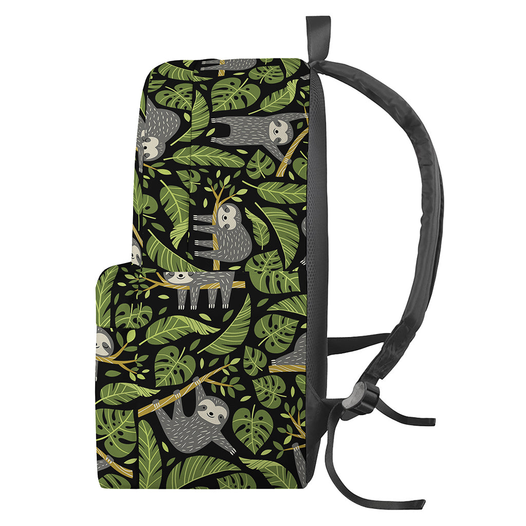 Tropical Sloth Pattern Print Backpack