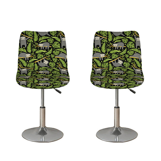 Tropical Sloth Pattern Print Bar Stool Covers