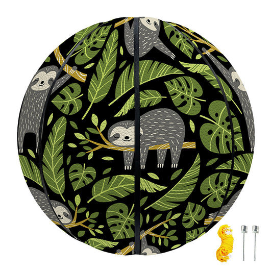 Tropical Sloth Pattern Print Basketball