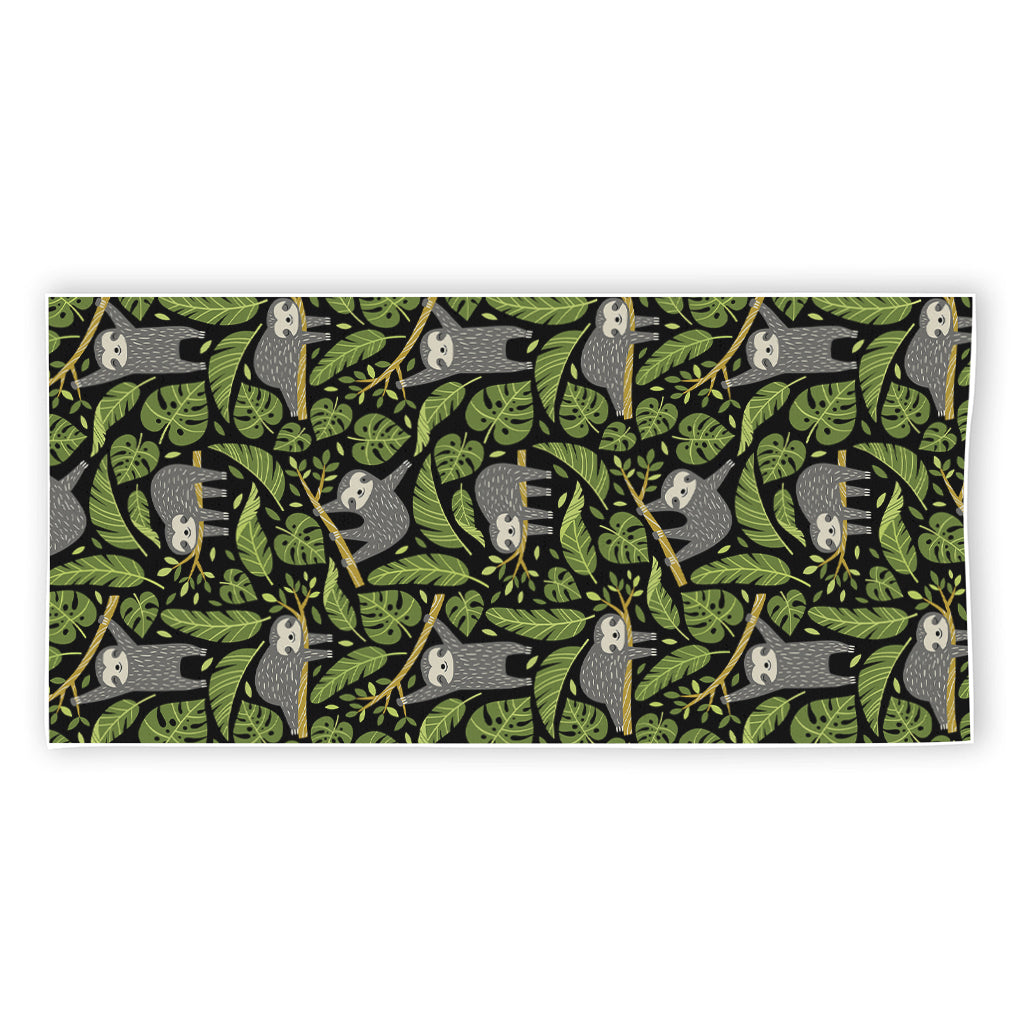 Tropical Sloth Pattern Print Beach Towel