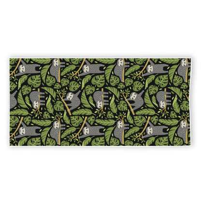 Tropical Sloth Pattern Print Beach Towel