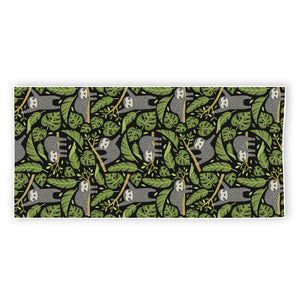 Tropical Sloth Pattern Print Beach Towel