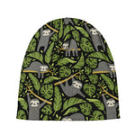 Tropical Sloth Pattern Print Beanie