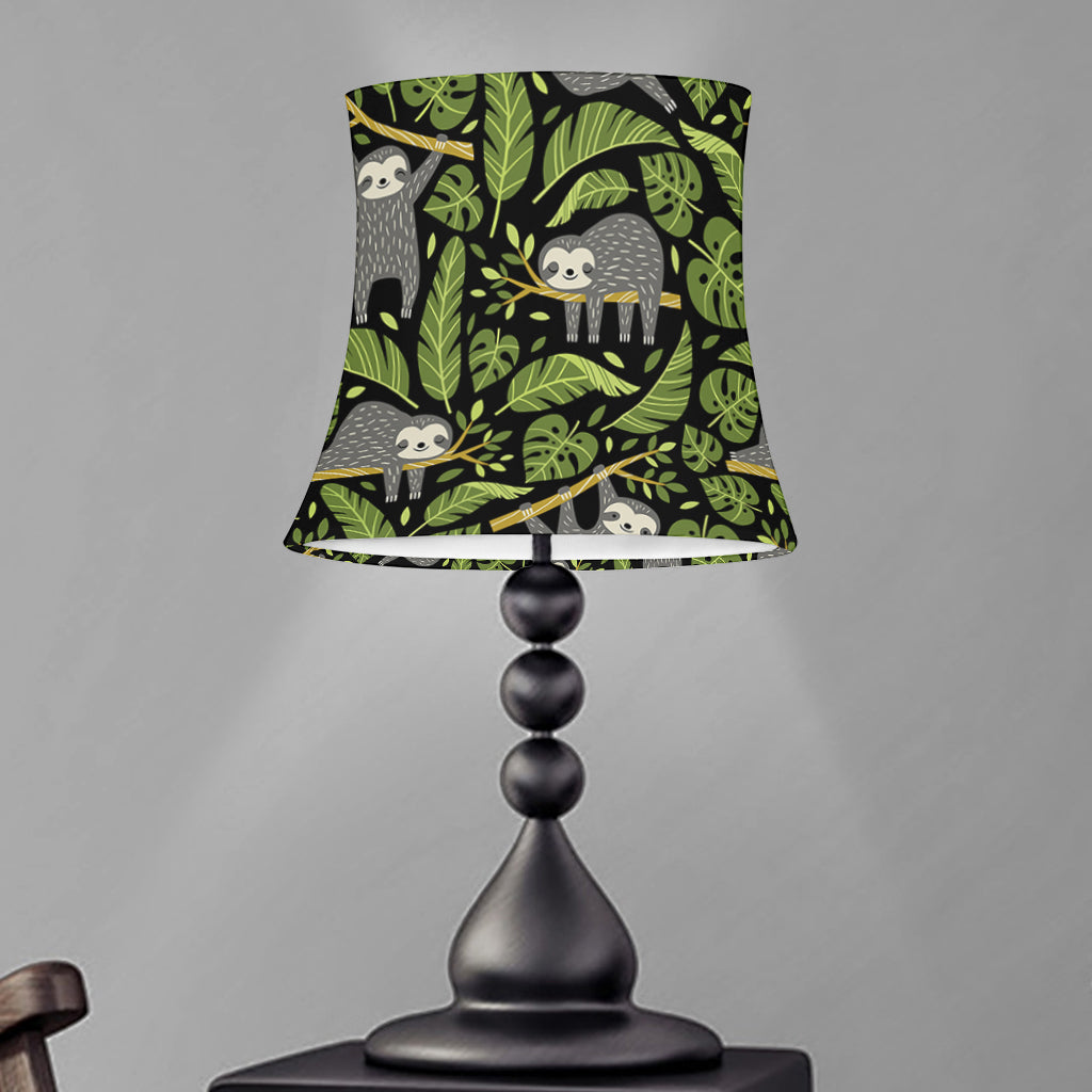 Tropical Sloth Pattern Print Bell Lamp Shade