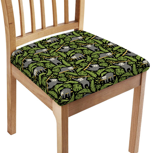 Tropical Sloth Pattern Print Chair Cushion Cover