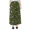 Tropical Sloth Pattern Print Chiffon Maxi Skirt