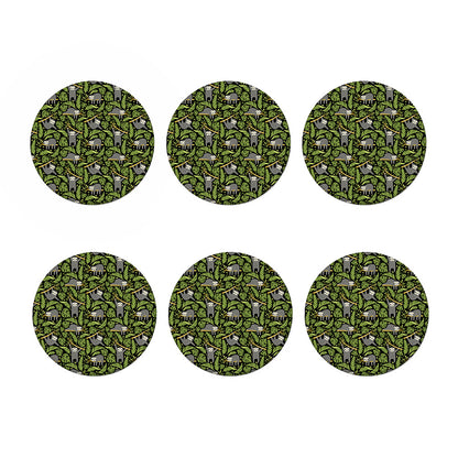 Tropical Sloth Pattern Print Coaster Set