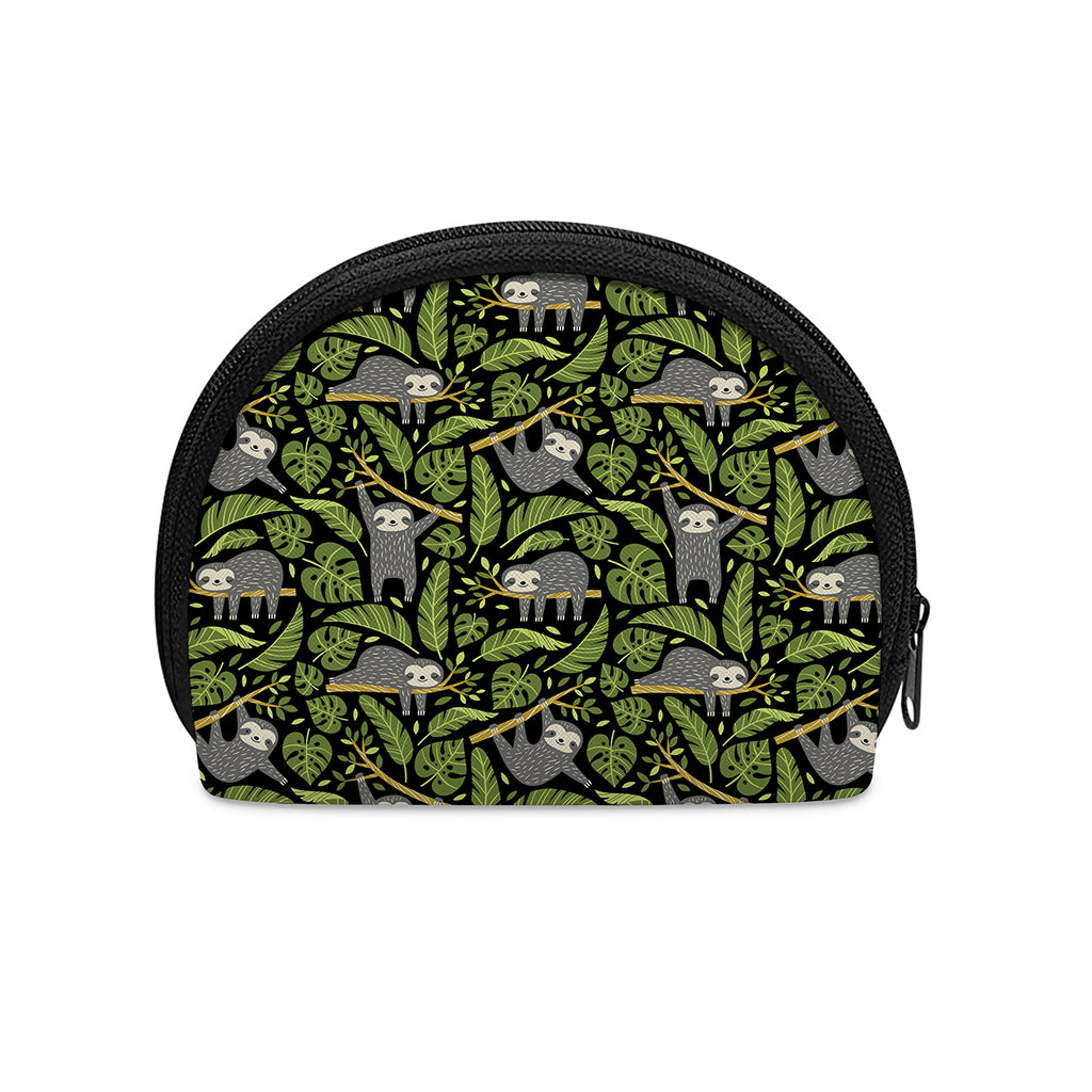 Tropical Sloth Pattern Print Coin Purse