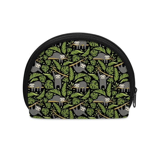 Tropical Sloth Pattern Print Coin Purse