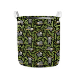 Tropical Sloth Pattern Print Collapsible Laundry Basket