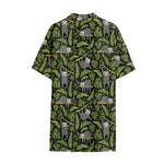 Tropical Sloth Pattern Print Cotton Hawaiian Shirt